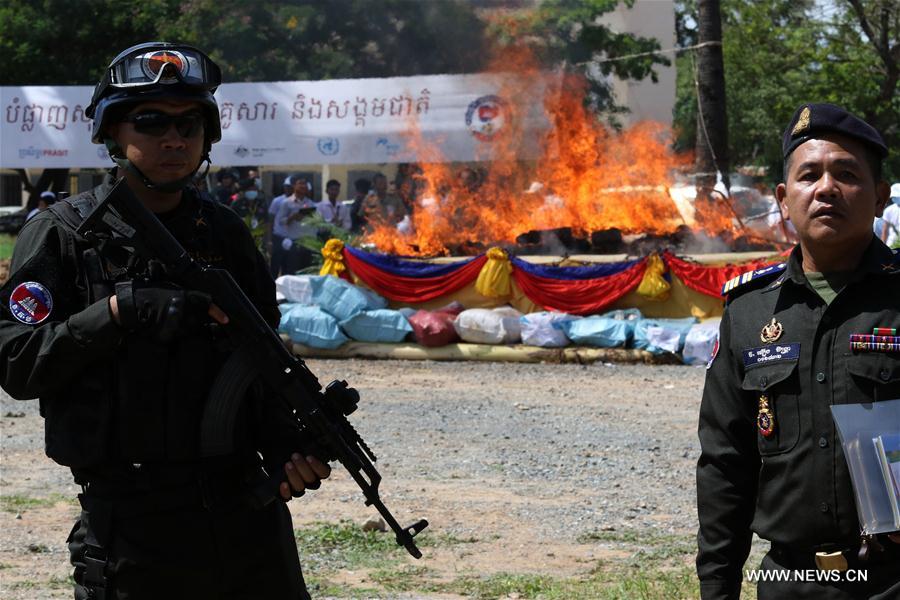 CAMBODIA-PHNOM PENH-DRUG-DESTRUCTION