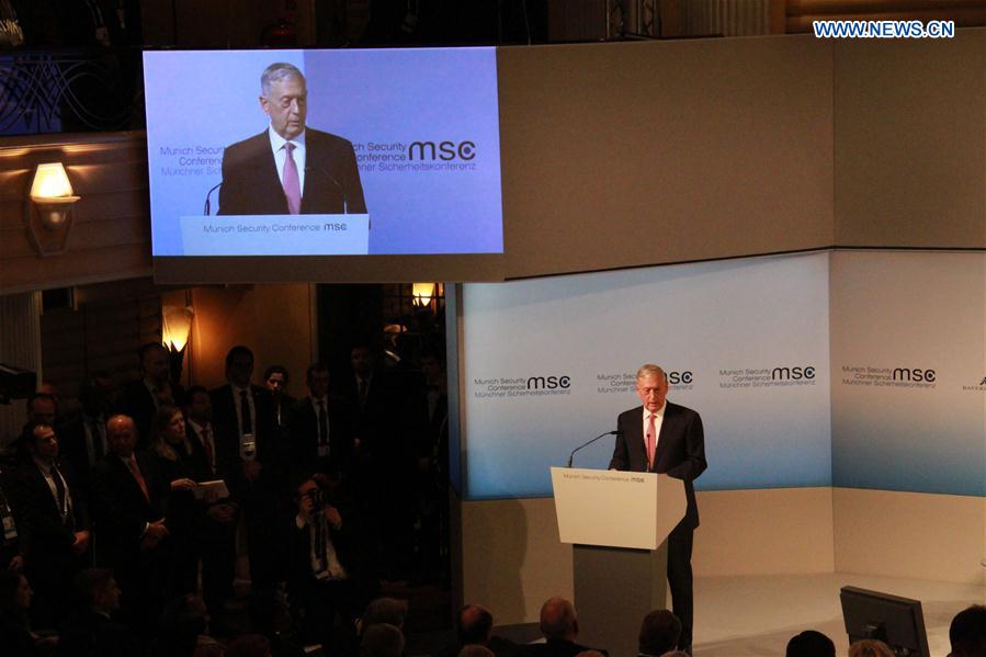 James Mattis, U.S. Secretary of Defence speaks during the 53rd Munich Security Conference (MSC) in Munich, Germany, on Feb. 17, 2017. 