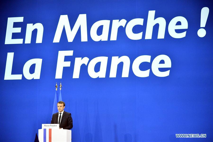 FRANCE-PARIS-PRESIDENTIAL ELECTION-FIRST ROUND-MACRON-CELEBRATION