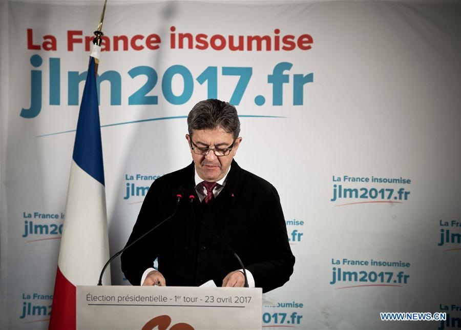 FRANCE-PARIS-PRESIDENTIAL ELECTION-FIRST ROUND-MELENCHON