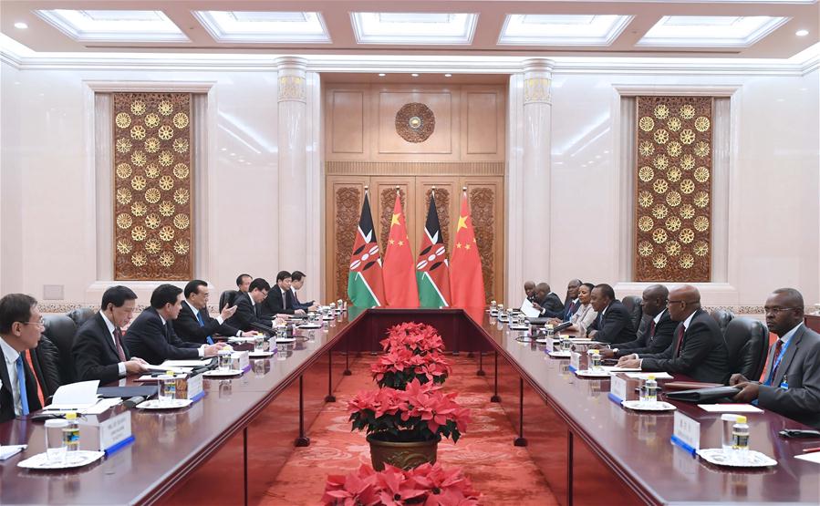 (BRF)CHINA-BELT AND ROAD FORUM-LI KEQIANG-KENYAN PRESIDENT-MEETING (CN)