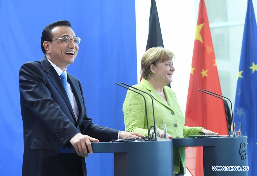 GERMANY-CHINA-LI KEQIANG-MERKEL-PRESS CONFERENCE