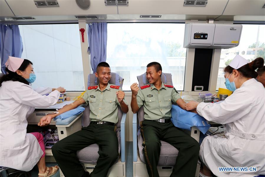 #CHINA-ANHUI-HUAIBEI-ARMY DAY-BLOOD DONATION(CN)