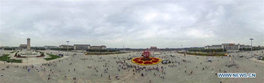 CHINA-BEIJING-TIANANMEN SQUARE-NATIONAL DAY-DECORATIONS