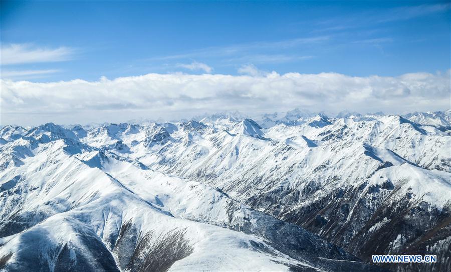 CHINA-QINGHAI-BAYAN HAR MOUNTAINS-SNOW-AERIAL VIEW (CN)
