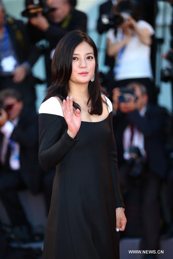 Chinese actress and member of the jury Zhao Wei arrives at the red carpet to attend the opening ceremony of the 73rd Venice Film Festival in Venice, Italy, Aug. 31, 2016. (Xinhua/Jin Yu) 