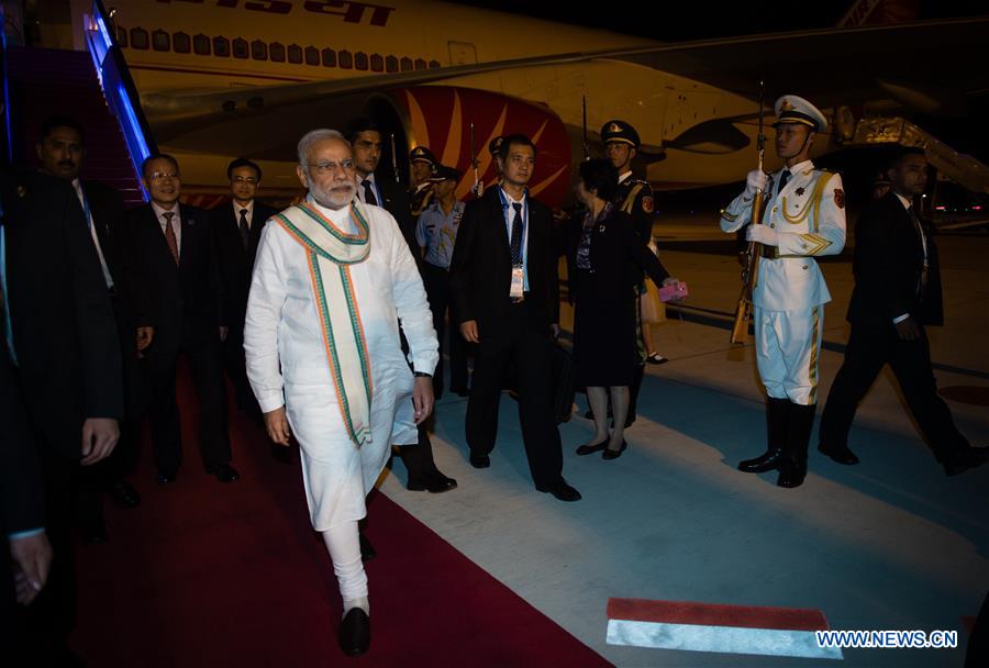 (G20 SUMMIT)CHINA-HANGZHOU-G20-INDIAN PM-ARRIVAL (CN)