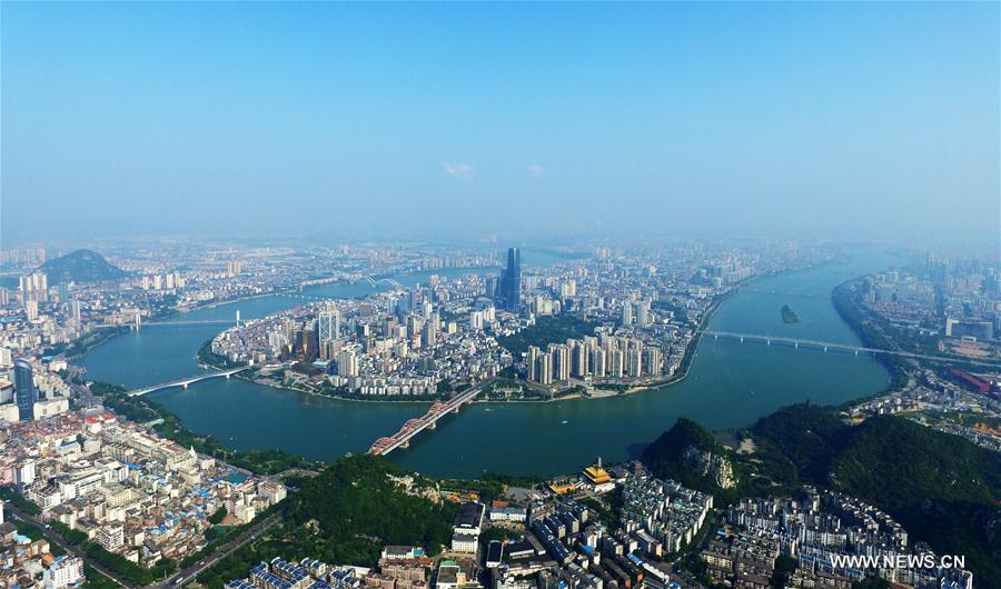  A total of 19 bridges over Liujiang River have been built in the urban area in Liuzhou City. 