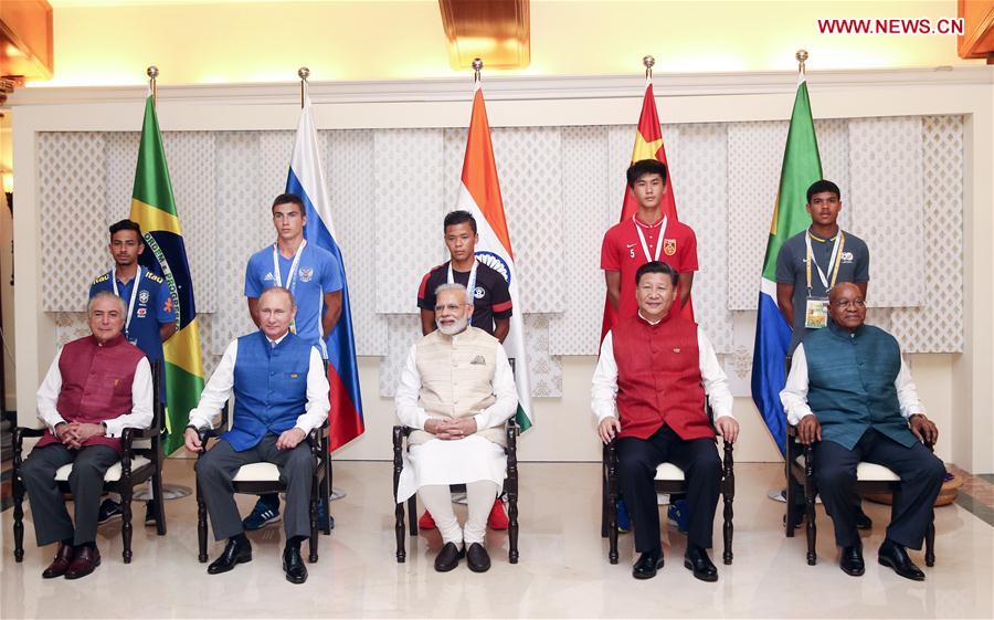 INDIA-GOA-BRICS-LEADERS-JUVENILE-FOOTBALL-CAPTAINS
