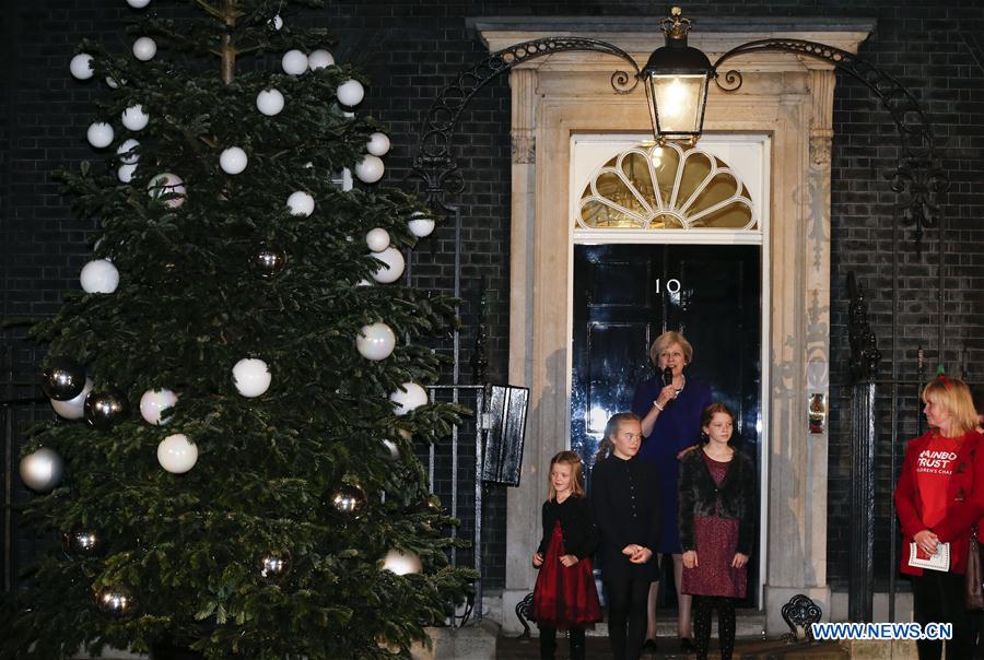 BRITAIN-LONDON-DOWNING STREET CHRISTMAS TREE LIGHTS