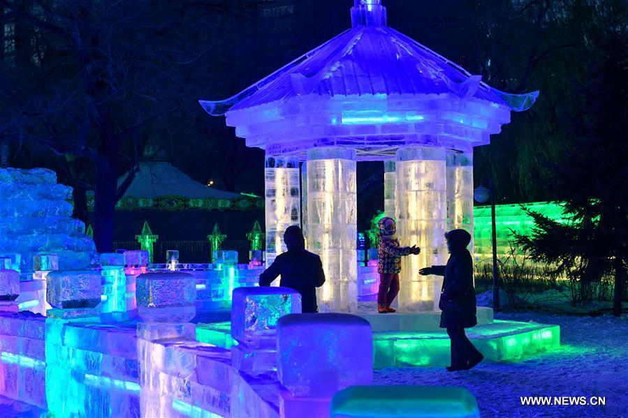 The ice-lantern show kicked off here Monday. 