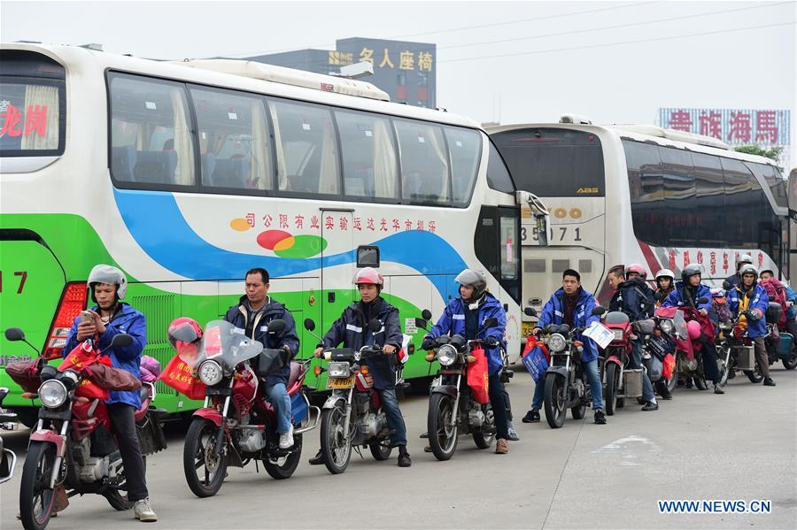 CHINA-GUANGDONG-MIGRANT WORKER-SPRING FESTIVAL-MOTORCYCLE TRIP-HOME (CN)