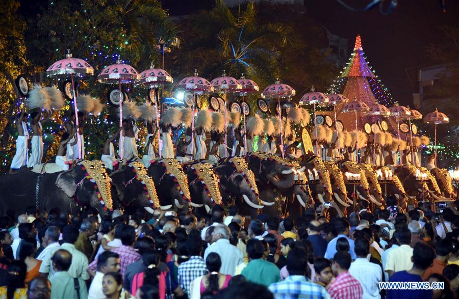 INDIA-KOCHI-POORAM FESTIVAL-ELEPHANTS