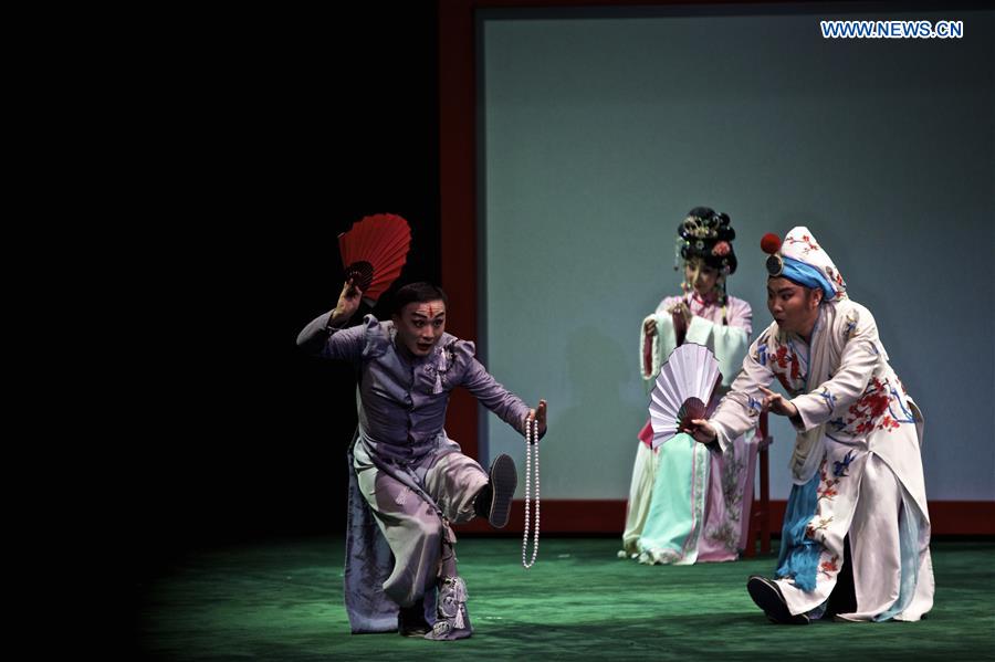 Experimental Peking opera 'Faust' is staged at the Argentina Theater in Rome, Italy, March 12, 2017. 