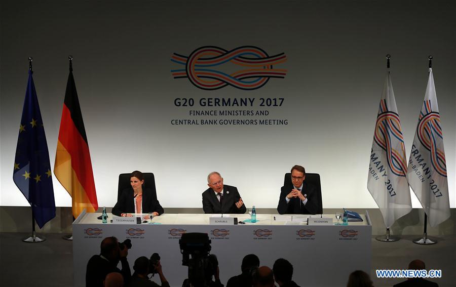 GERMANY-BADEN-BADEN-G20-GERMAN FINANCE MINISTER-PRESS CONFERENCE