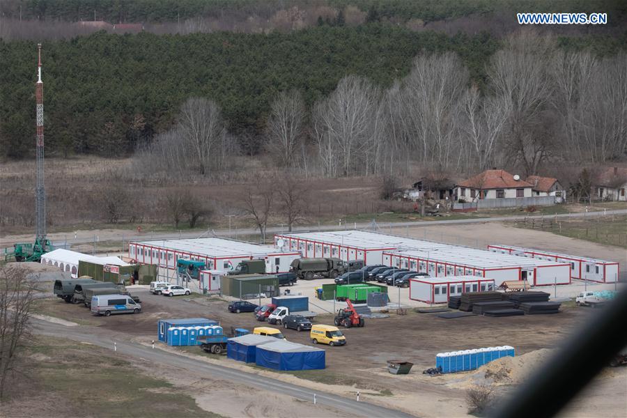 New barracks are seen in Hercegszanto, near Hungary's southern border, on March 20, 2017. 