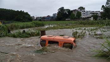 Torrential rain hits Huanjiang County in China's Guangxi
