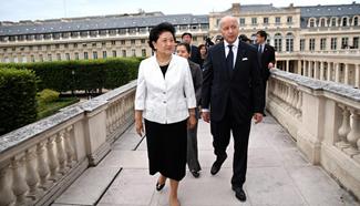Chinese vice premier meets with French politician on ties
