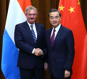 Chinese FM holds talks with Luxembourg's counterpart in Beijing
