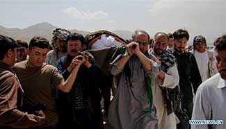Funeral held for victims of suicide attack in Kabul