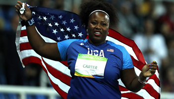 Carter wins gold for US in women's shot put