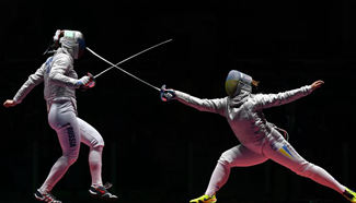 Russia wins gold medal of women's sabre team of fencing