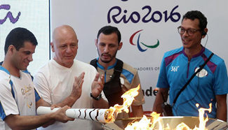 Paralympic torch relay held in Sao Paulo