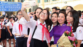 Students attend ceremony marking beginning of school year in Vietnam