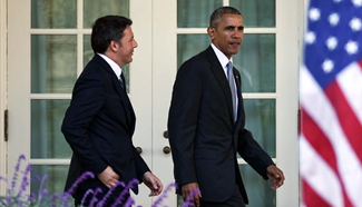 Obama, Italian PM Renzi attend joint press conference at White House
