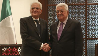 Palestinian president meets with Italian counterpart in Bethlehem
