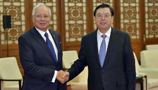 Zhang Dejiang meets Malaysian PM in Beijing