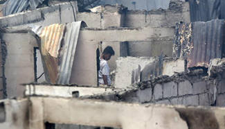 Aftermath of fire in Mandaluyong, the Philippines