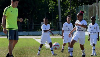 Soccer club Real Madrid opens training camp for Cuban children