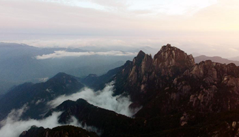 Sea of clouds at Huangshan Mountain in east China