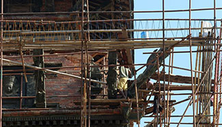 Taleju temple under reconstruction in Kathmandu, Nepal