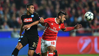 Napoli beats Benfica 2-1 in UEFA Champions League