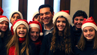 Greek Prime Minister attends Christmas activity in Athens