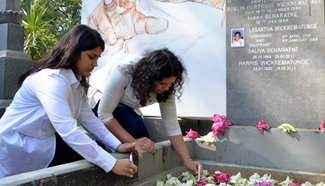 People commemorate Lasantha Wickrematunge in Colombo, Sri Lanka