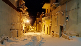 Cold current in Europe turns cities into snowy fairyland