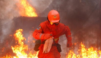 In pics: Firefighters attend training in NW China