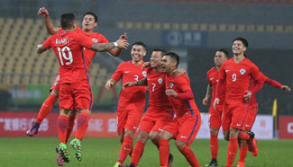 Chile beats Croatia 5-2 during China Cup Int'l Football Championship
