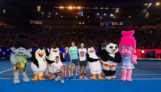 Exhibition match on Kids Tennis Day held ahead of Australian Open 2017