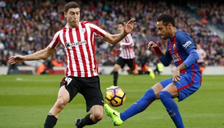 Barcelona wins Athletic 3-0 during Spanish first division soccer match