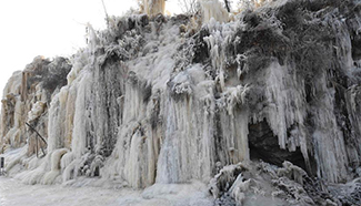 Man-made ice fall seen in north China's Taiyuan