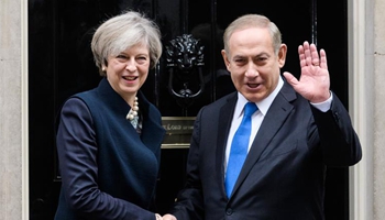 British, Israeli PMs meet at 10 Downing Street in London