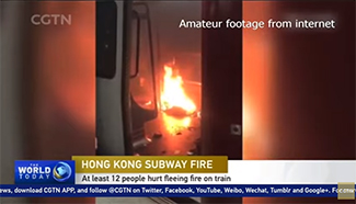 At least 12 people hurt fleeing fire in Hong Kong subway station