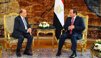 Egypt's Sisi receives his Lebanese counterpart in Cairo