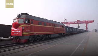 Freight train transports Chinese-designed mining excavators to Russia