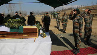 Funeral held for Indian army trooper killed in Indian-controlled Kashmir