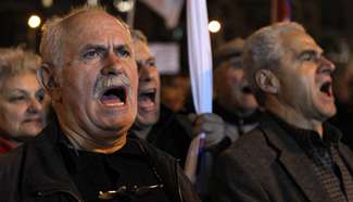 PAME labor union members protest in Athens